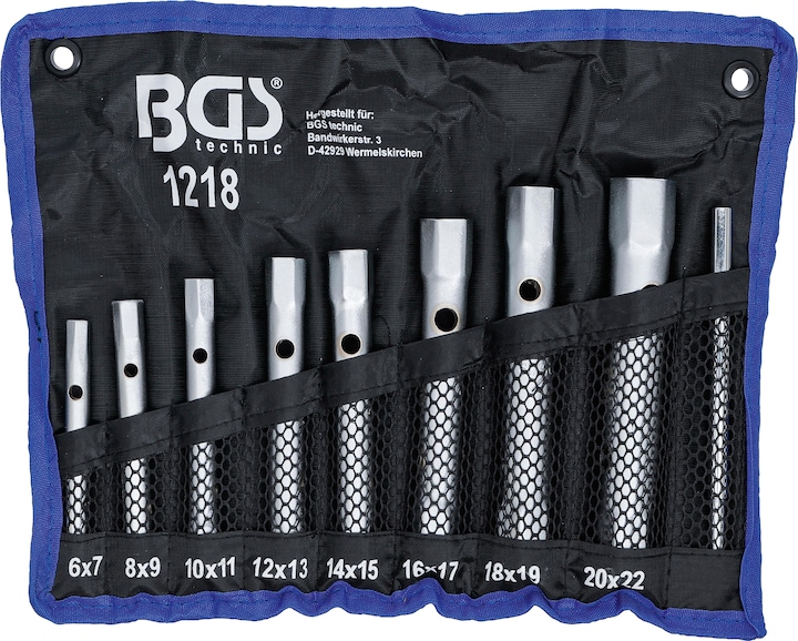 Produktbild BGS Rohrsteckschlüssel-Satz SW 6 x 7 - 20 x 22 mm 9-tlg.
