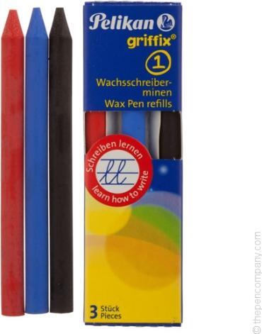 Image du produit Pelikan griffix® Mines pour crayon de cire, bleu, noir, rouge, paquet de 3 (3 x)