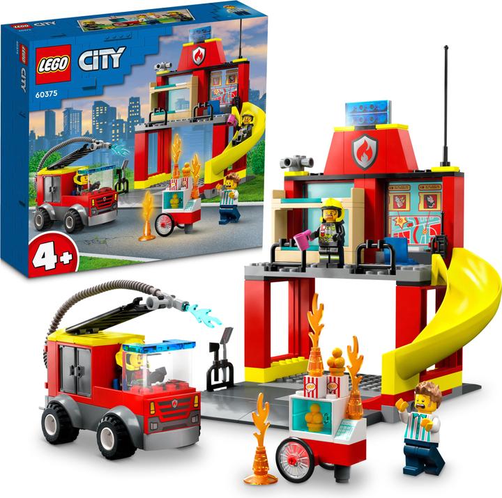 Produktbild LEGO Feuerwehrstation und Löschauto (60375, LEGO City)