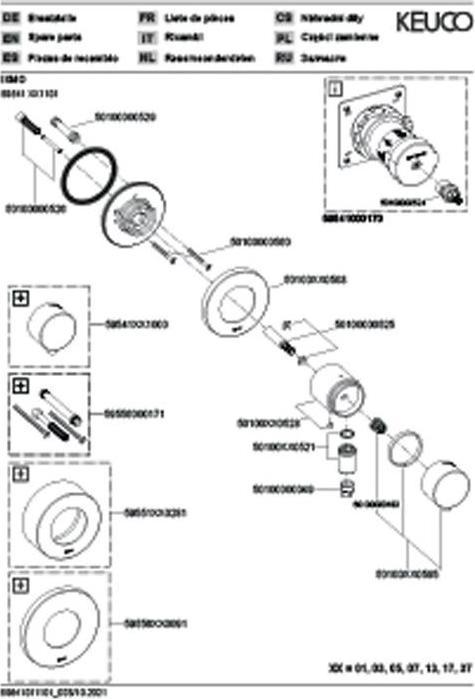 Actual product image Keuco Shut-off valve IXMO UP f 1 Verbr Rosette round vc