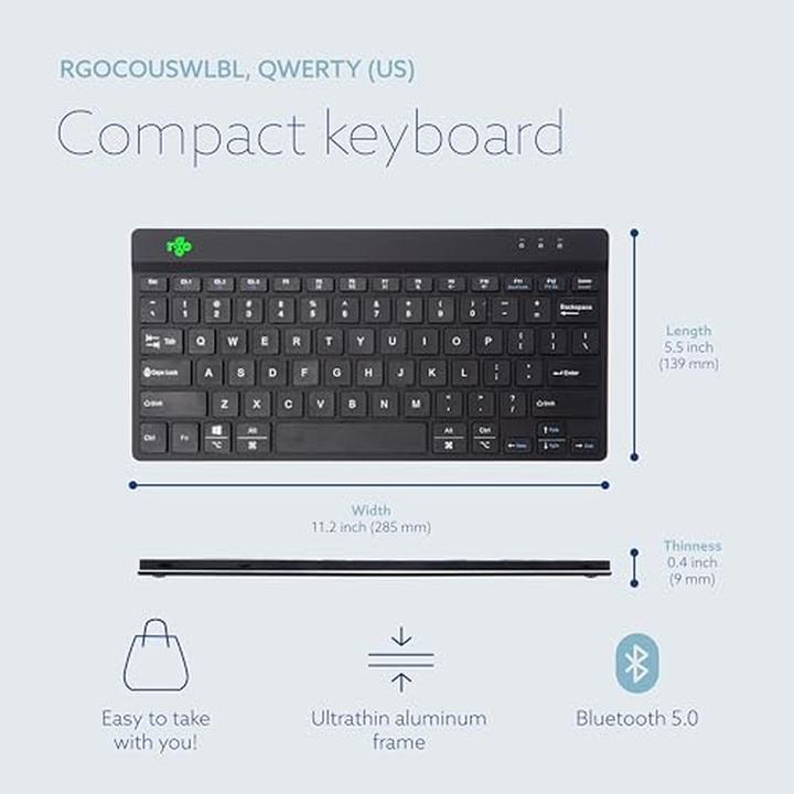 Actual product image R-Go Tools R-Go Keyboard Compact Break US Layout wireless black (USA, Wireless)
