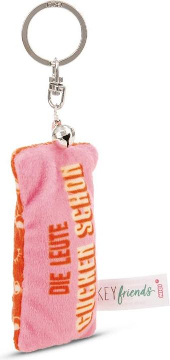 Actual product image Magni NICI Schlüsselanhänger Mini Plüschkissen Die Leute gucken schon mit Glöckchen 8cm