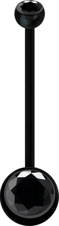 Produktbild Star Piercing Banane Schwangerschaft schwarz mit zwei Kugeln Kristall schwarz (ohne Messing, Kunststoff)