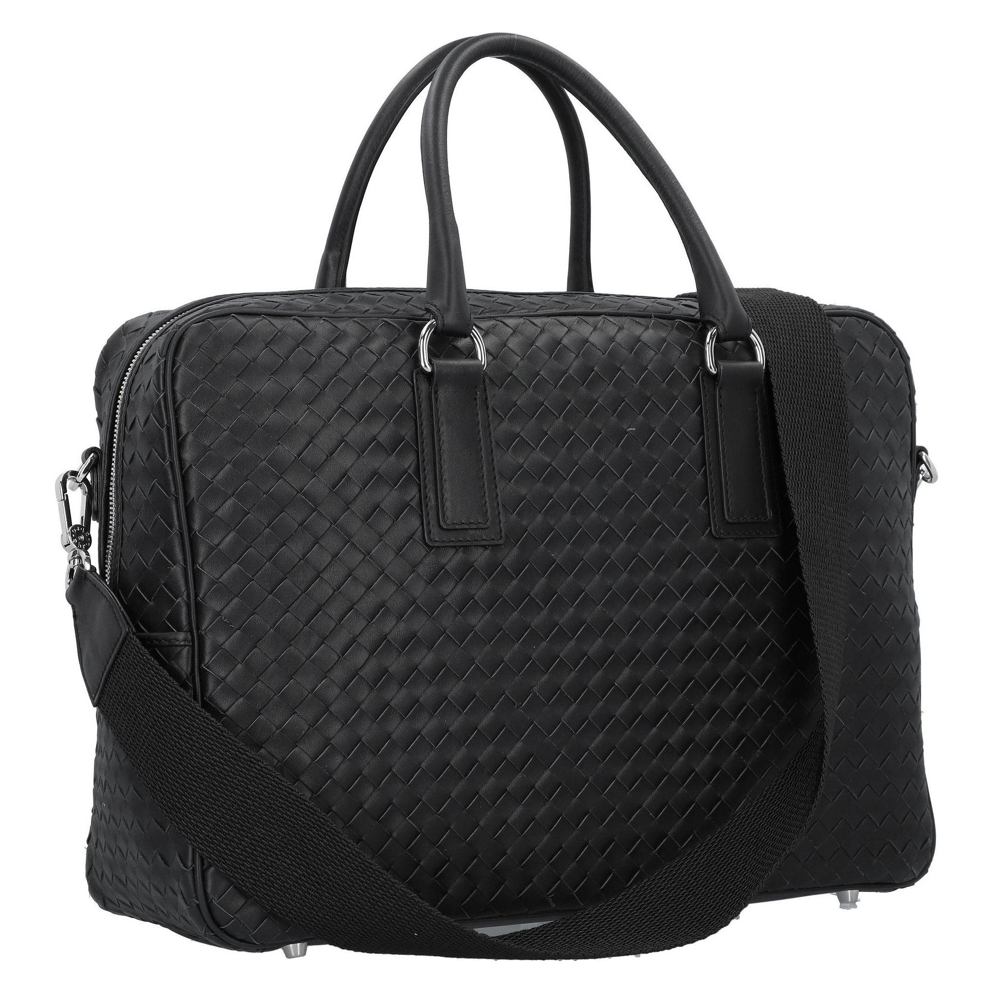 Abro, Damen, Handtasche, Lotus Handtasche Leder 40.5 Cm, Schwarz