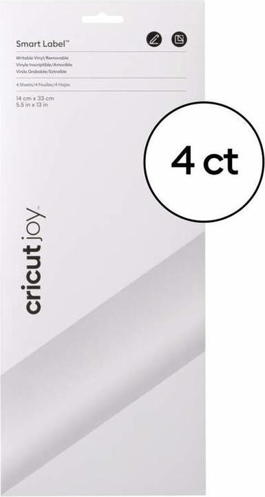 Actual product image Cricut Smart Vinyl Removable Joy 14x33cm 4 sheets Writable White (P)