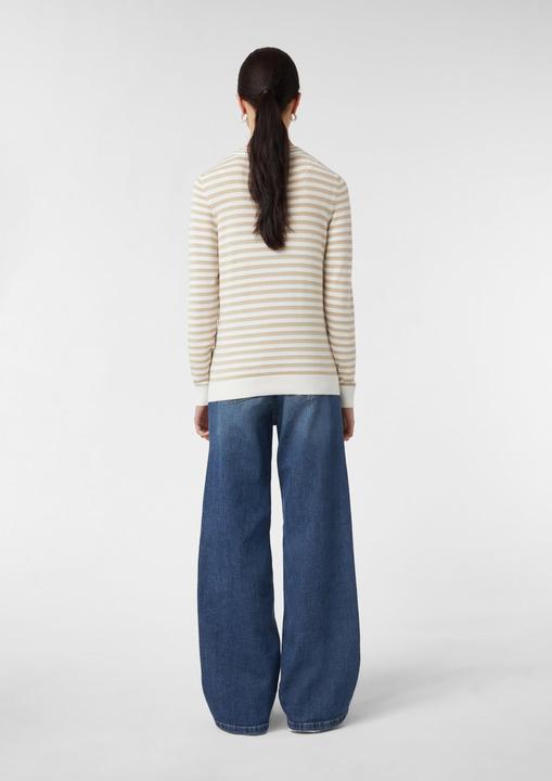 Produktbild Comma Strickpullover Schmaler Ringelpullover aus Feinstrick (34)