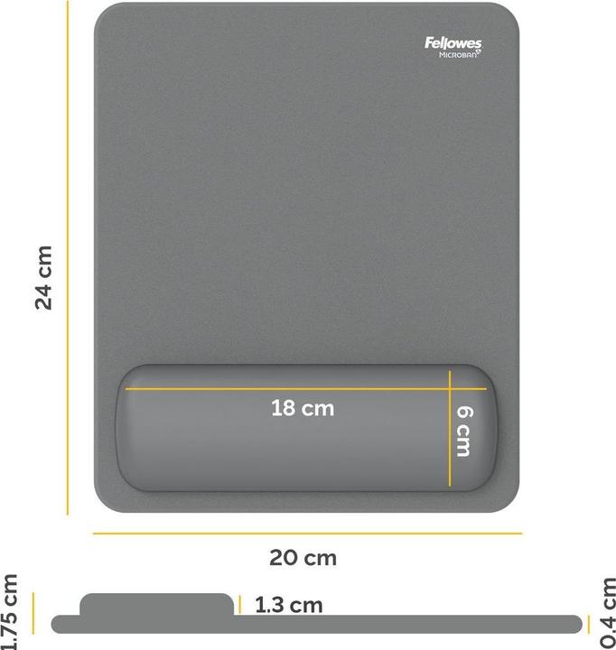 Produktbild Fellowes Breyta Mauspad grau mit Handgelenkauflage