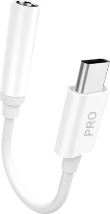 Dudao audio adapter headphone adapter from USB Type C to mini jack 3.5 mm white (L16CPro white) (USB-C, 3.5mm jack)