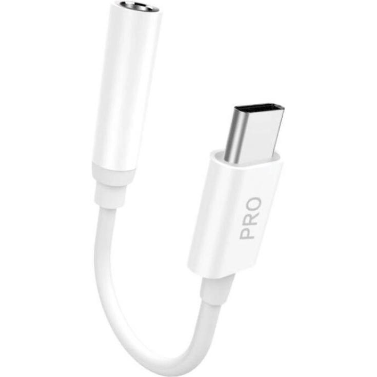 Dudao Audio-Adapter Kopfhörer-Adapter von USB Typ C auf Mini-Klinke 3,5 mm weiss (L16CPro weiss), Cavo audio