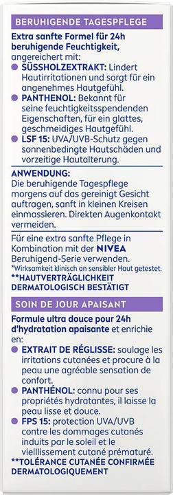 Productafbeelding NIVEA Beruhigende Tagespflege LSF15 (50 ml, Dagcrème, SPF 15)