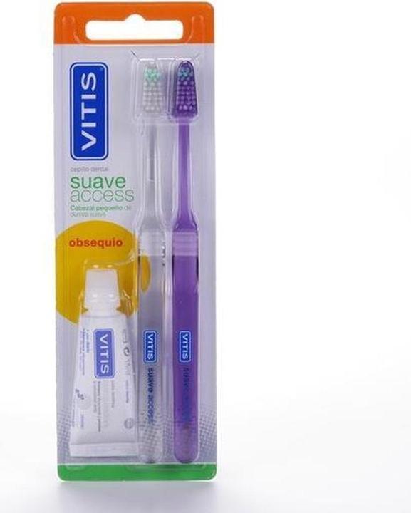 Actual product image Vitis Double Set Den Access Soft Toothbrush Toothpaste (Extra soft, 2x)