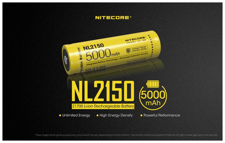 Image du produit Nitecore Li-Ion Akku Typ 21700 - 5000mAh - NL2150