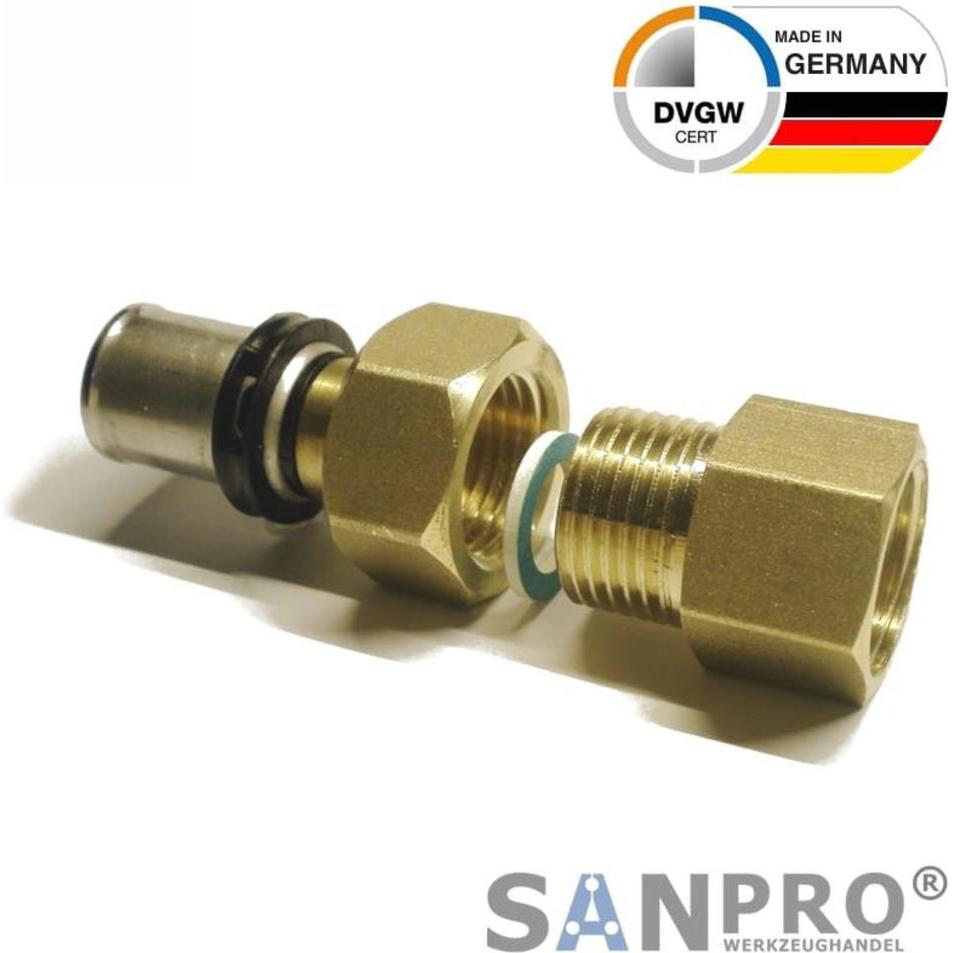 Thumbnail - Sanpro, Rohrverbindungstechnik, THPRESS Pressfitting Übergangsverschraubung Innengewinde 20x2 - 1/2" (Rohrverschraubung)