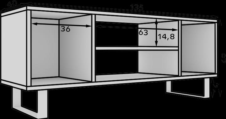 Actual product image ADRK Furniture TV-Schrank Lorello Fischgrät 135 cm