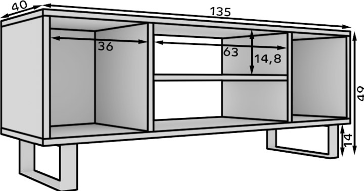 Immagine prodotto ADRK Furniture TV-Schrank Lorello Fischgrät 135 cm