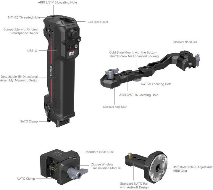 Image du produit SmallRig Poignée de contrôle sans fil Sling (Poignée Gimbal)