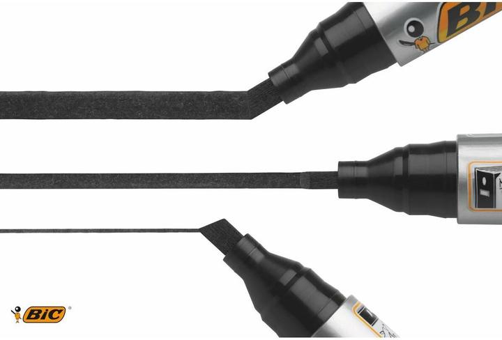 Immagine prodotto Bic Marcatura 2300, nero, punta a scalpello, nero, grigio, 3,1 mm, 5,3 mm, truciolato, vetro, metallo (12 x)