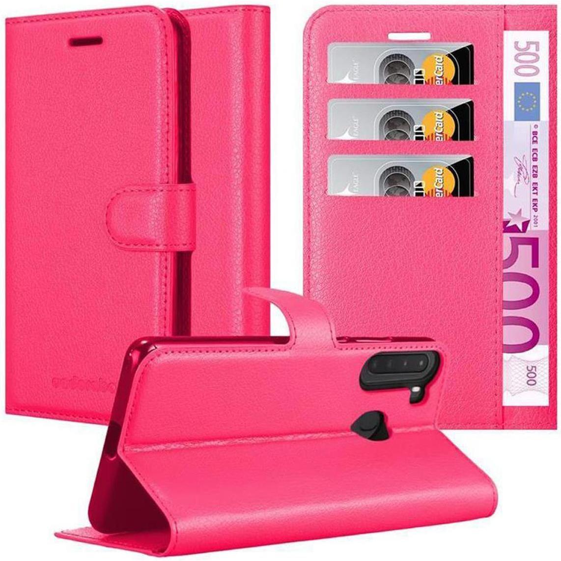 Cadorabo Book mit Standfunktion Cover (Samsung Galaxy A21), Smartphone Hülle, Pink