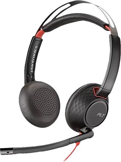 Actual product image Poly Blackwire 5220 + 3.5 mm plug + USB-C/A adapter (Cable, USB-A, Cisco, Microsoft teams, Skype, Zoom)