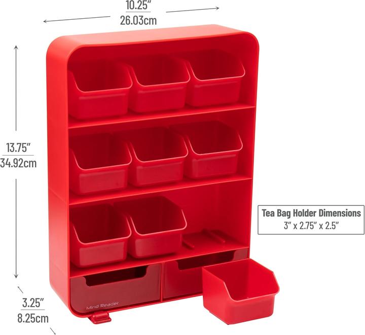 Produktbild Mind Reader TBORG-RED Teebeutel-Organizer