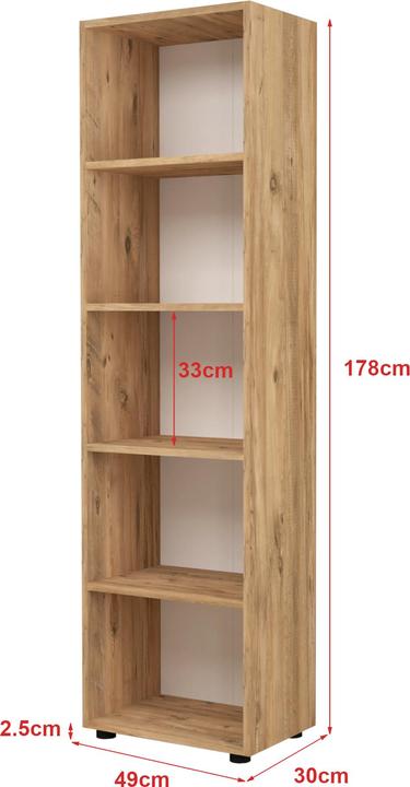 Immagine prodotto En.Casa Libreria Vara 178x49x30 cm in stile rovere
