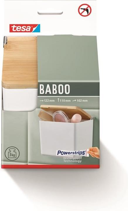 Actual product image tesa BABOO storage box with lid, small incl. adhesive solution without drilling