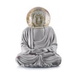 Kum, Weihnachtsdeko, Schneekugel - Buddha grau