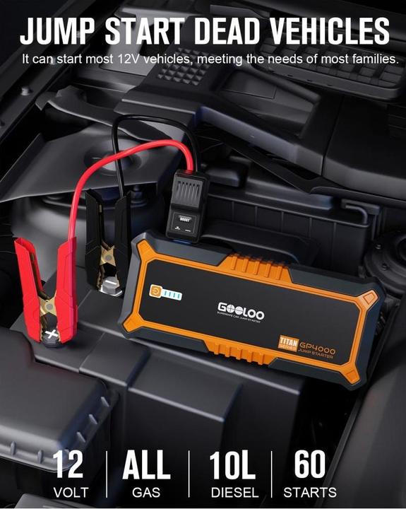 Produktbild Gooloo GP4000OR Jump-Starter 4000 A Spitzenstrom (4000 A, 24000 mAh)