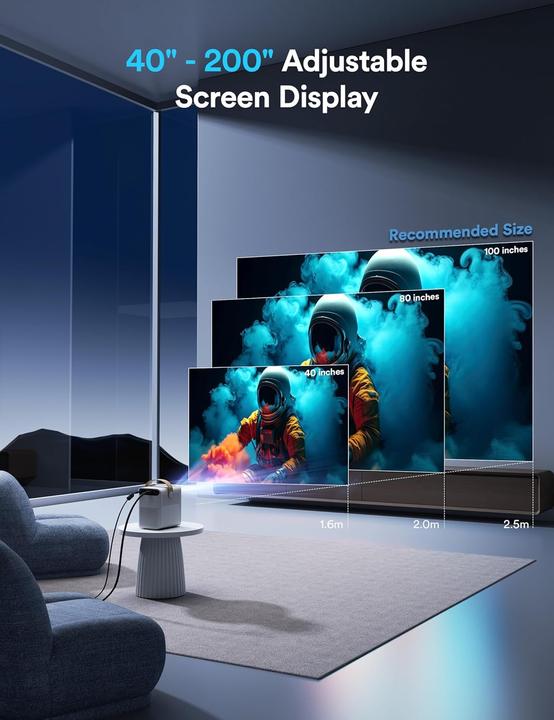 Productafbeelding Wolfang Mini Beamer 4K mit 5G WiFi & Bluetooth (15000 lm)