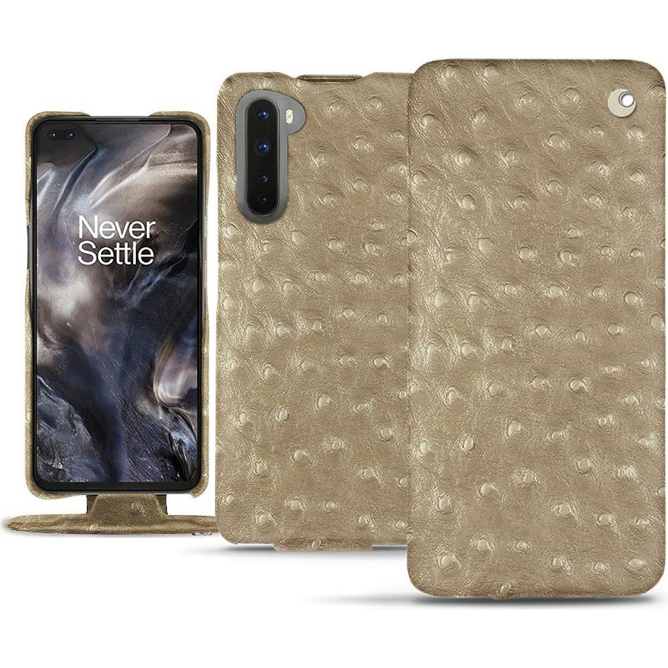 Noreve Lederschutzhülle vertikal (OnePlus Nord), Smartphone Hülle, Beige