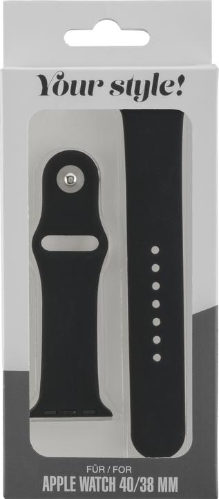 Actual product image Peter Jäckel WATCH BAND for Apple Watch 41/40mm (Series 4 - 9)/ 38mm (Series 1 - 3) Silicon Black (Silicone)