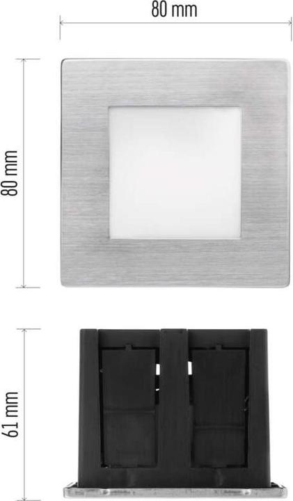 Actual product image Emos LED staircase light - recessed light 80×80 1.5W neut. white IP65 (65 lm)