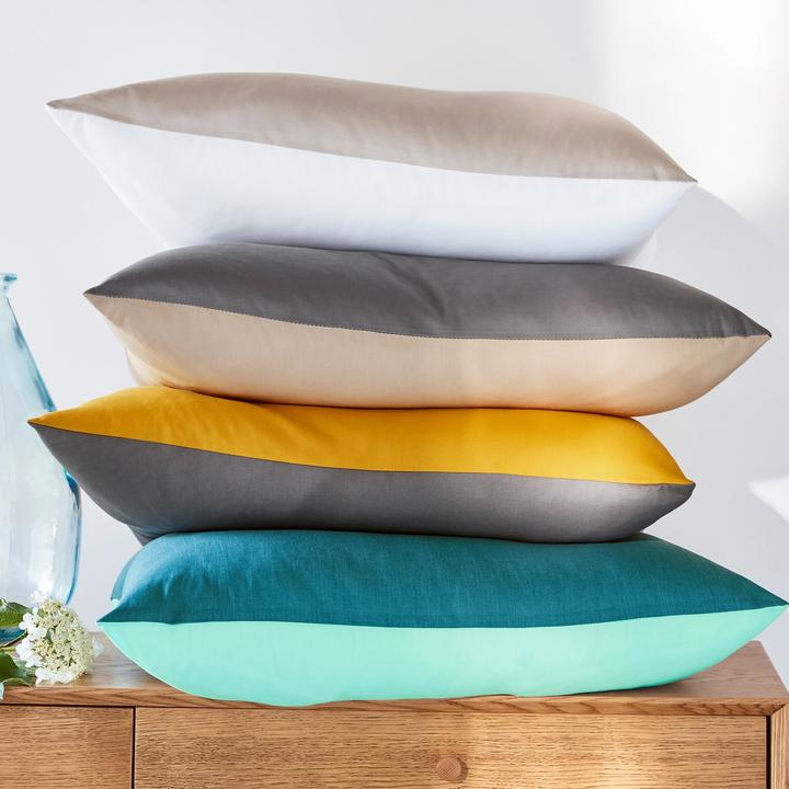 Image du produit La Redoute Interieurs Coton Bicolore (Taie d'oreiller, 50 x 70 cm)