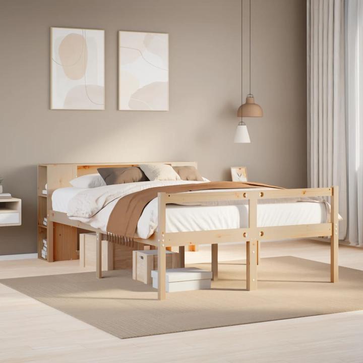 Image du produit vidaXL Bett mit Regal (135 x 190 cm)