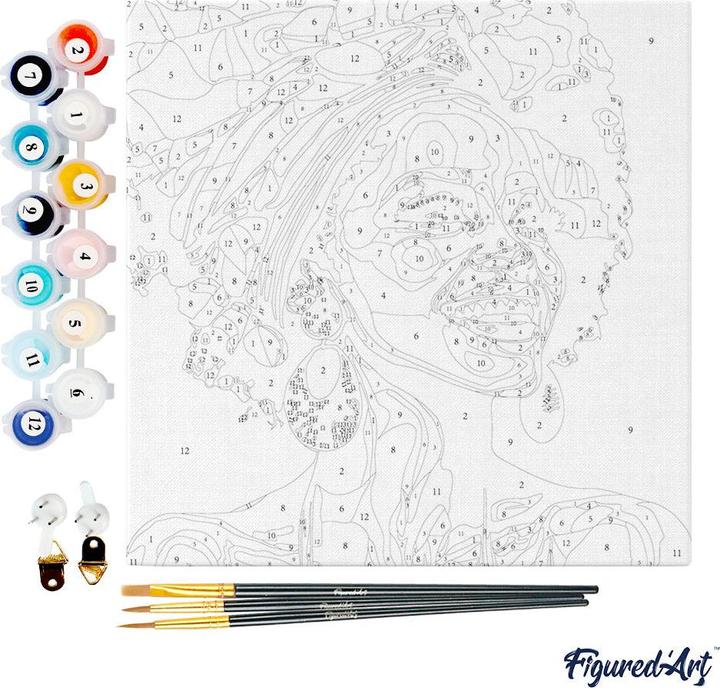 Image du produit Figured'Art Mini Peinture par Numéros avec Cadre - Reine Africaine Pop Art