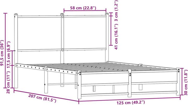 Actual product image vidaXL Bettgestell (120 x 200 cm)