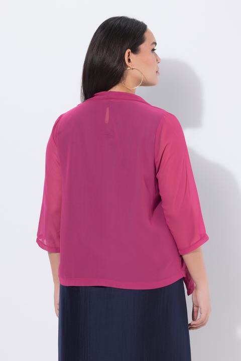 Actual product image Ulla Popken Oversized Shawl Collared Chiffon Jacket (62)