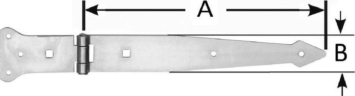 Immagine prodotto Magni Pollmann Baubeschläge 1643000 Gancio di lancio pesante 300 mm, zincato leggero (2 pz.)
