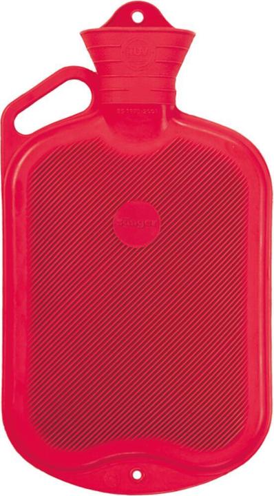 Sänger Hot water bottle with handle 2.0 litre, red (0.40 l, Bed flask with cover)