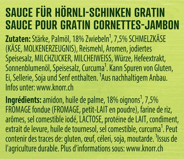 Valeurs nutritives et ingrédients Knorr Mélange d'épices (46 g)