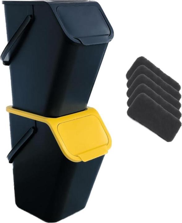 Image du produit Go Practic 2-teiliges Mülltrennsystem mit Bioaktivkohlefilter (25 l)
