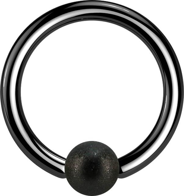 Produktbild Star Piercing Micro Ball Closure Ring schwarz gesprenkelt (ohne Messing, Chirurgenstahl 316L)