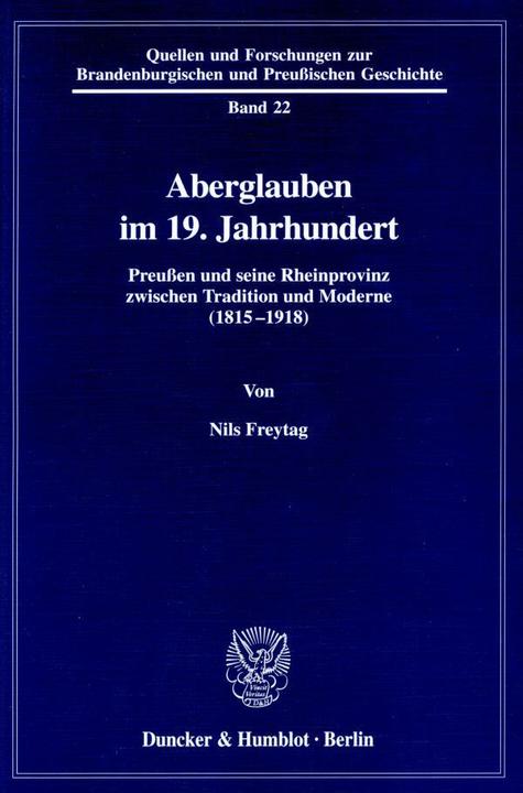 Produktbild Aberglauben im 19. Jahrhundert (Deutsch, Nils Freytag, 2003)