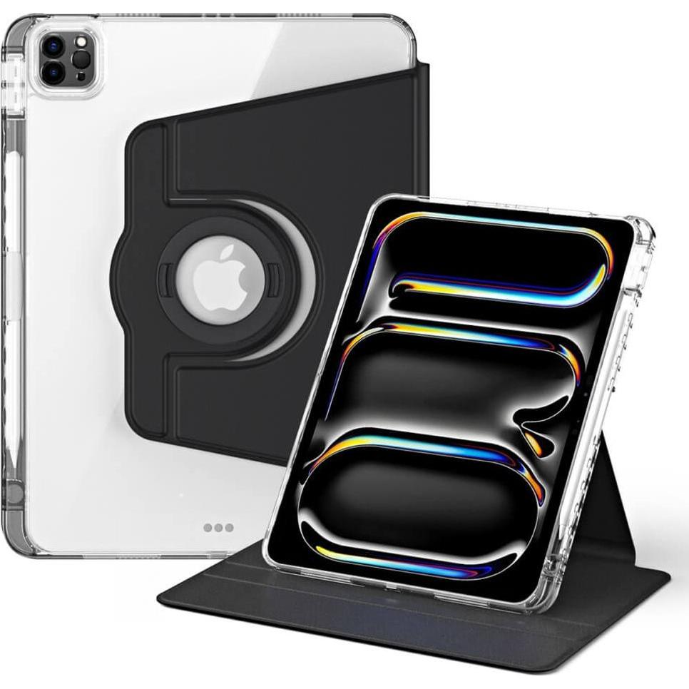 Cover-Discount iPad Air / Pro 11 - Cover girevole 2in1 con retro + coperchio (Apple iPad Air 11 2024), Cover tablet, Nero