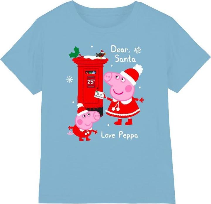 Actual product image Peppa Pig Childrens/Kids Letter To Santa Peppa And George T-Shirt (128)