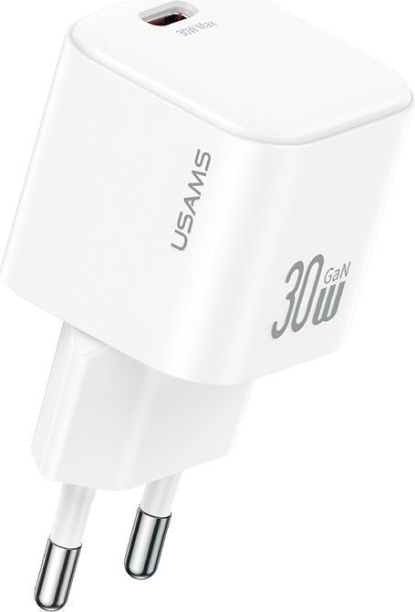 Actual product image Usams CC262 30W GaN Mini Fast Charger(EU) - JC Series - White (30 W, 1 portion)