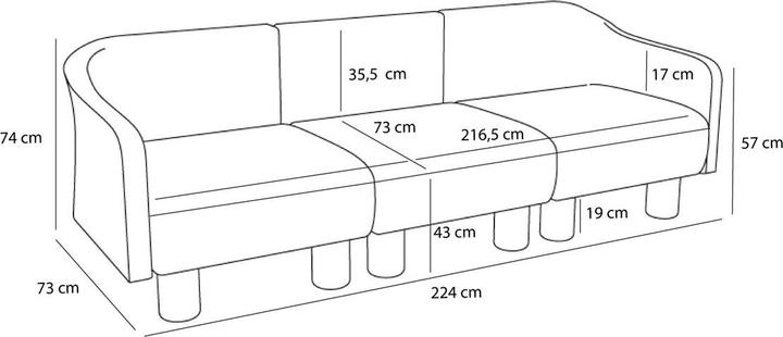 Produktbild Hübsch Elegance Sofa Dunkelblau