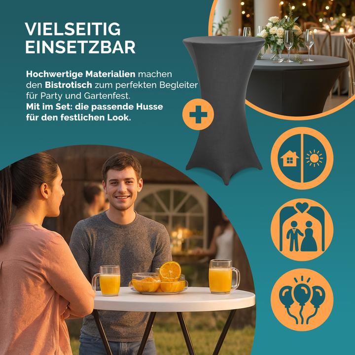 Image du produit Casaria Mange-debout avec housse (Ø 72 cm)