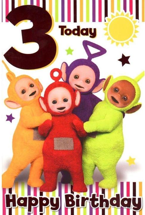 Actual product image Teletubbies 3rd Birthday Greetings Card (100 pcs.)