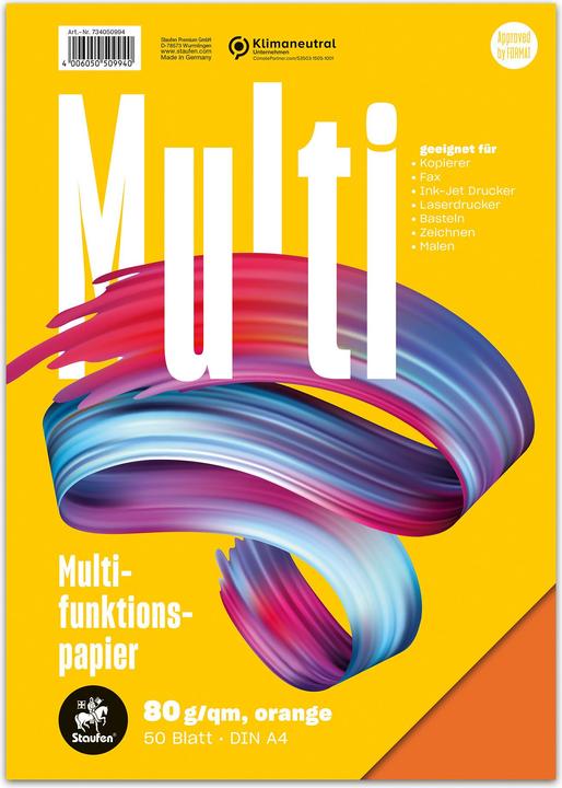 Productafbeelding Magni Multifunctioneel papier A4 80g 50 vel oranje (A4, 50 Bladen, 80 g/m²)